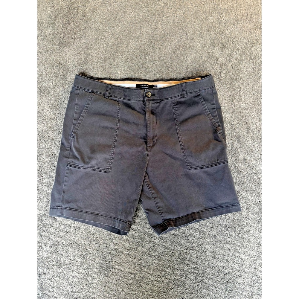 Tahari Chino Shorts Men's 38 black Chop Pockets High Rise Cotton Stretch Zip Fly